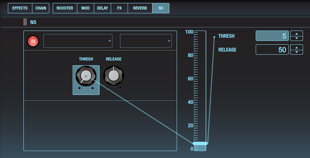 BTS for Katana: The noise suppressor can be adjusted for every Tone Setting.
