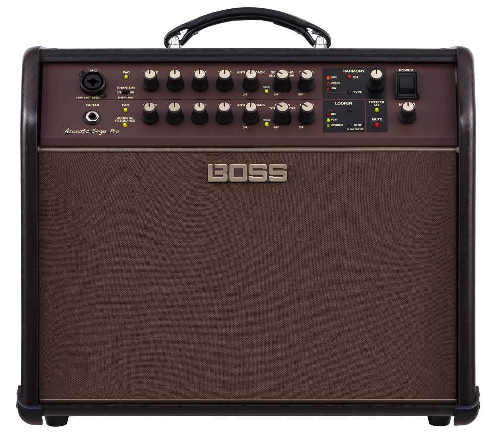The BOSS Acoustic Singer Pro amplifier is filled with creative features for solo performers.