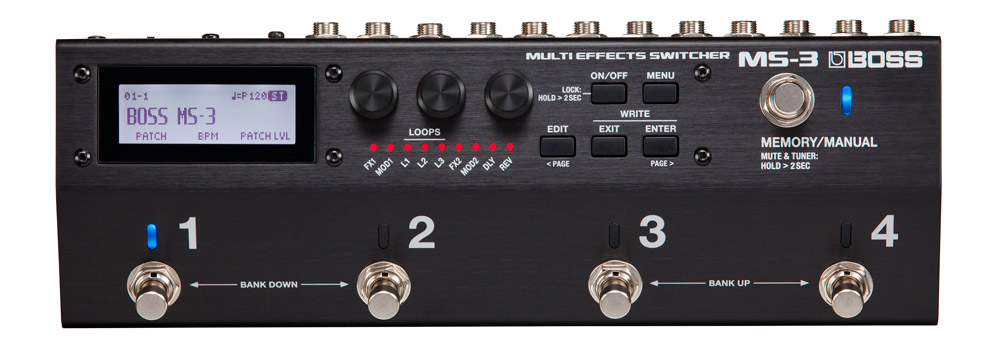 The MS-3 Multi Effects Switcher also functions as ultra-compact multi-effects unit that's perfect traveling players.